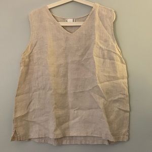 Matchpoint linen tank top